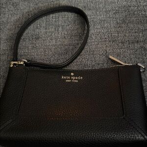 Kate Spade Black Pebbled Leather Wristlet